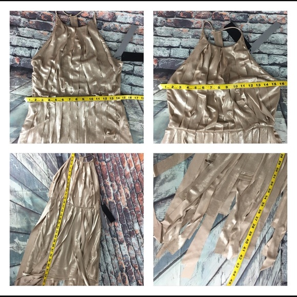 Halston Heritage Halter Fringed Dress women’s XS - Picture 8 of 8